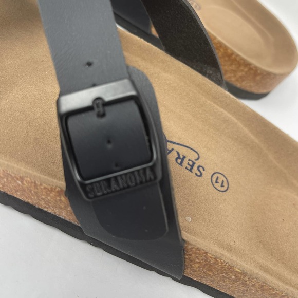 Seranoma Double Buckle Criss Cross Strap Cork Footbed Sandals Size 11 New - Picture 5 of 8